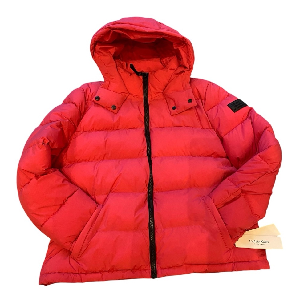 Calvin Klein Women’s Hooded Puffer Jacket CW233608 Pink Size XL NWT
